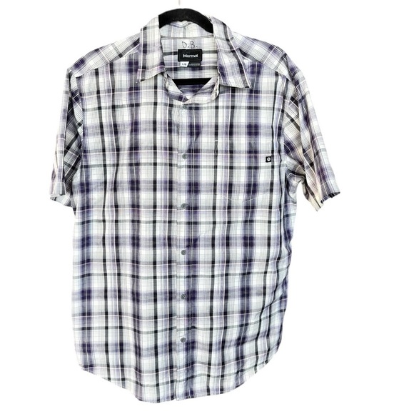 Marmot Other - Marmot Plaid Button Down Shirt L Purple Gray Hiking Gorpcore Outdoor Tech Camp